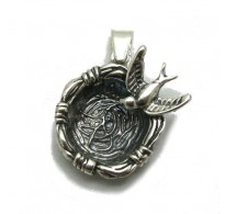 PE001261 Sterling silver pendant Solid 925 Nest and Bird Empress